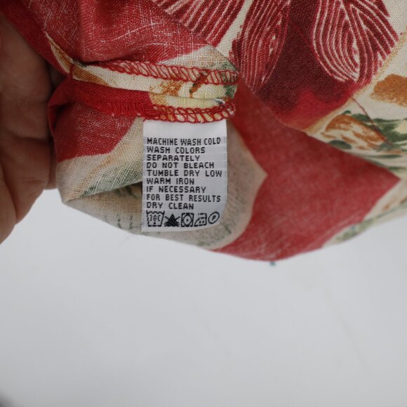 Tommy Bahama Hawaiian Shirt Mens Large Linen camp loop collar postcard floral - Picture 8 of 14